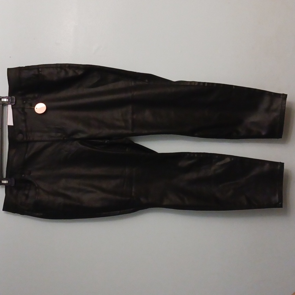 Lane Bryant size 18P women's black skinny, mid-rise, coated  modal blend pants. - Picture 3 of 16